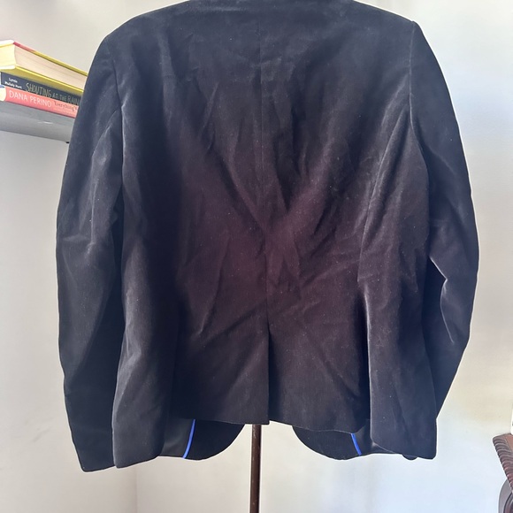 #10 BODEN BLACK VELVET V CUT BLAZER WORM PETITE SIZE 12 - Picture 6 of 8